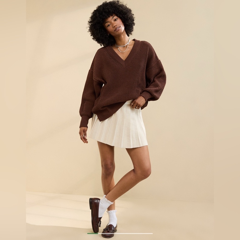 Aerie Pleated Sweater Mini Skirt